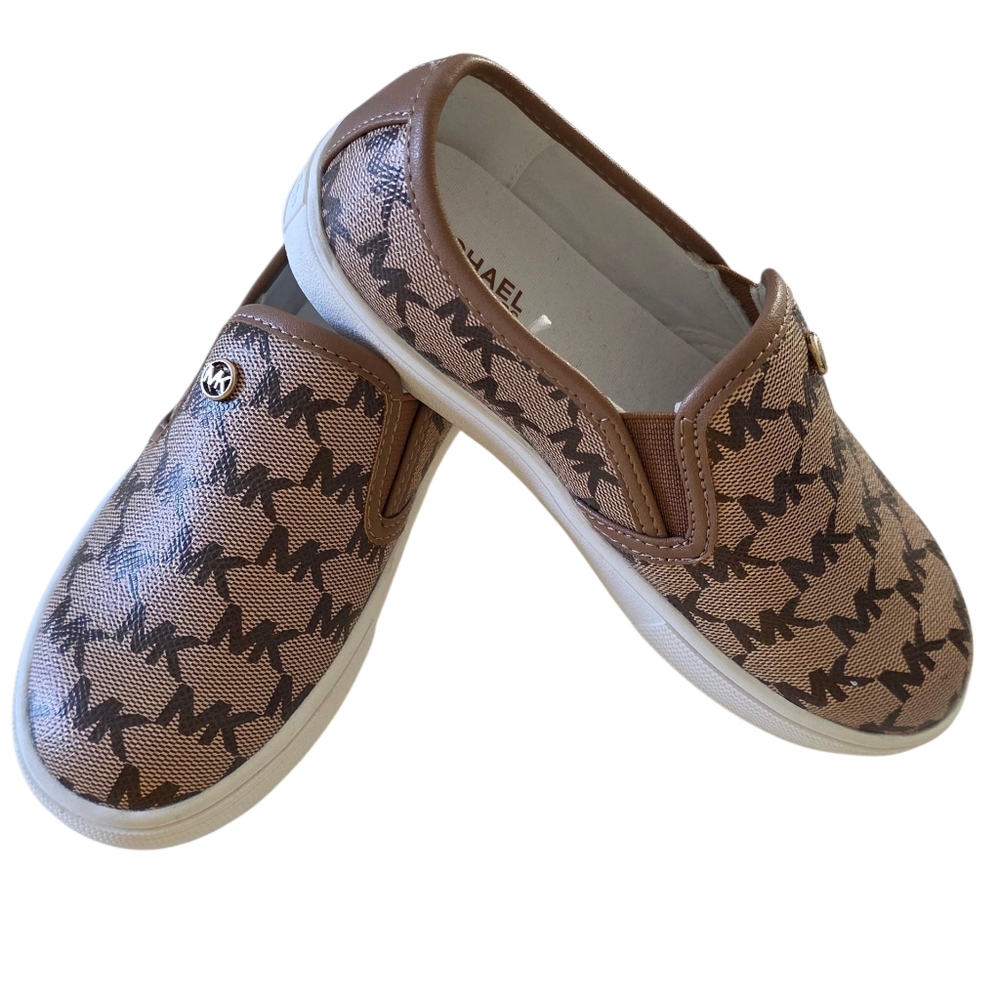 Michael Kors Keaton Logo Slip Ons Girls Shoes Kids Size 12